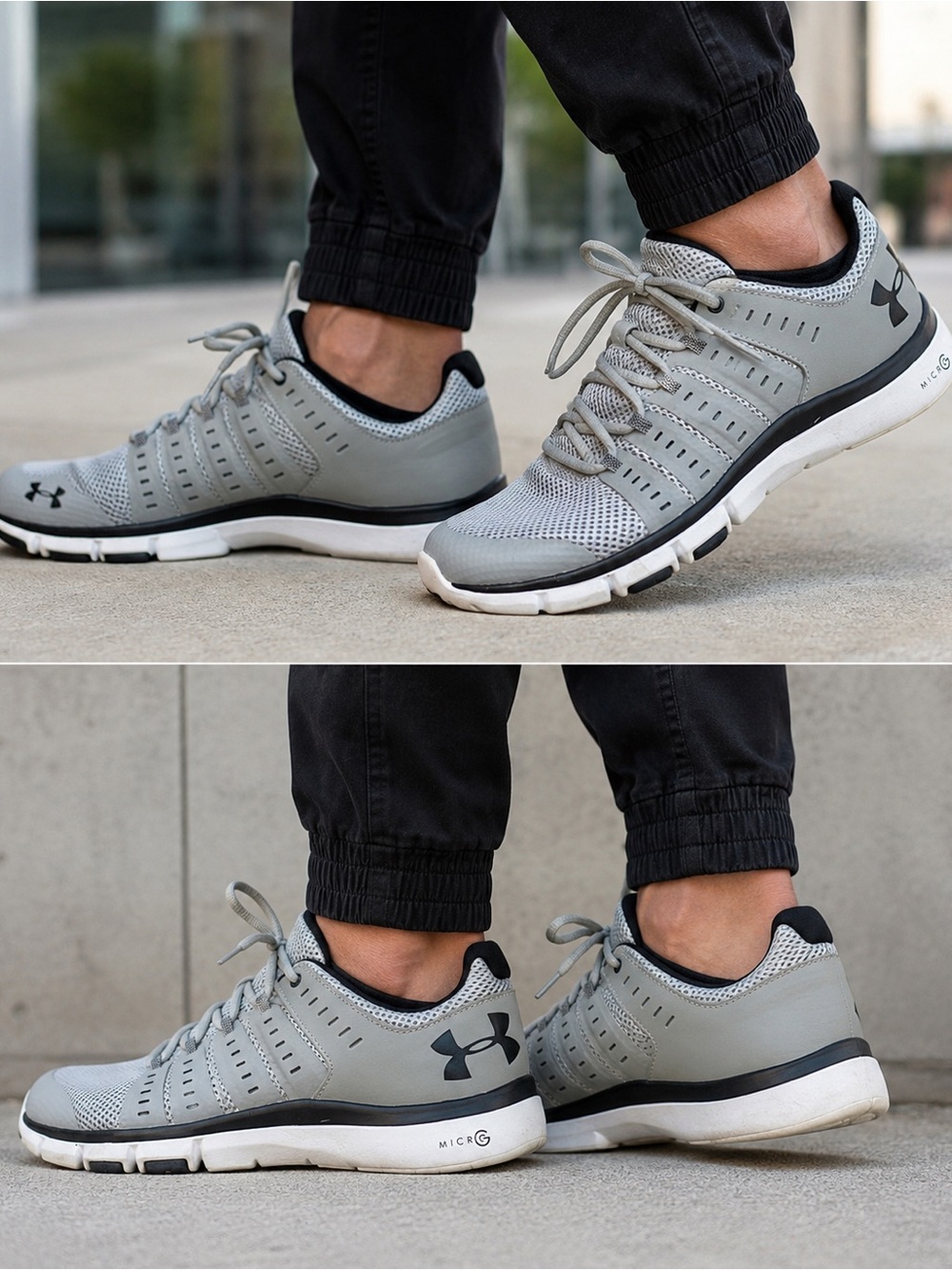 Under Armour Micro G Gray Running Shoes Men’s Athletic Training Sneakers